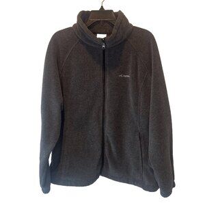 Columbia Womens Dark Gray Benton Springs Full Zip Fleece Jacket 2X Outdoor Cozy